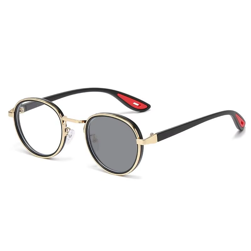Gaming Glasses Blue Light - Damskie okulary retro, okrągłe, fotochromowe, blokujące