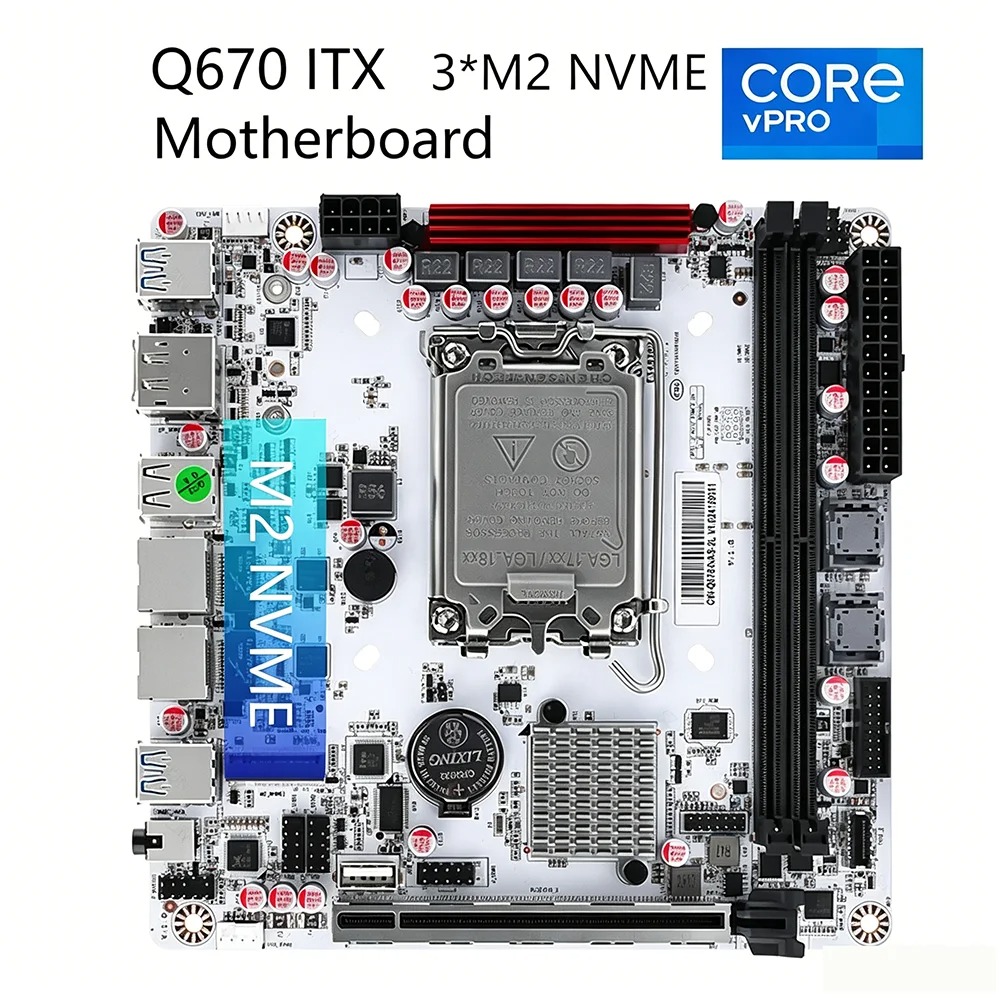 Pc Gaming I7 14Th Gen - Zestaw płyty głównej Q670 ITX NAS,