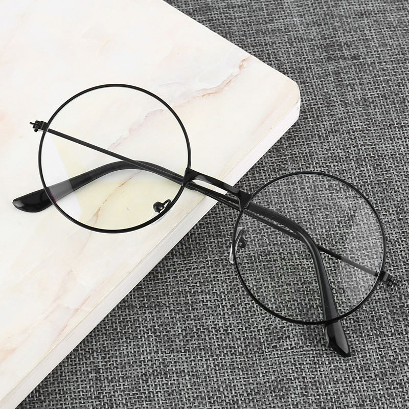 Gaming Glasses Blue Light - Mężczyźni i kobiety Retro Okrągłe Niebieskie