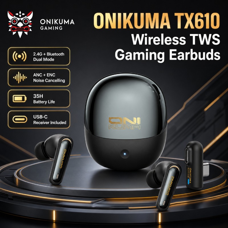 Pc Gaming Earphones - Bezprzewodowe słuchawki gamingowe ONIKUMA TX610, tryb