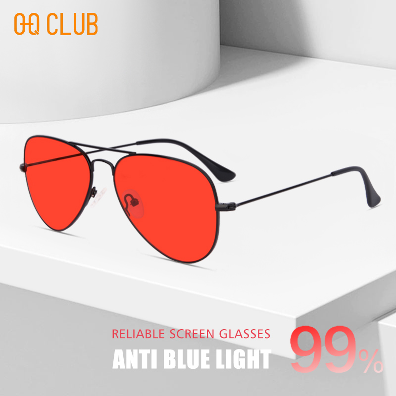 Gaming Glasses Blue Light - O-Q CLUB Okrągłe Okulary Damskie Okulary