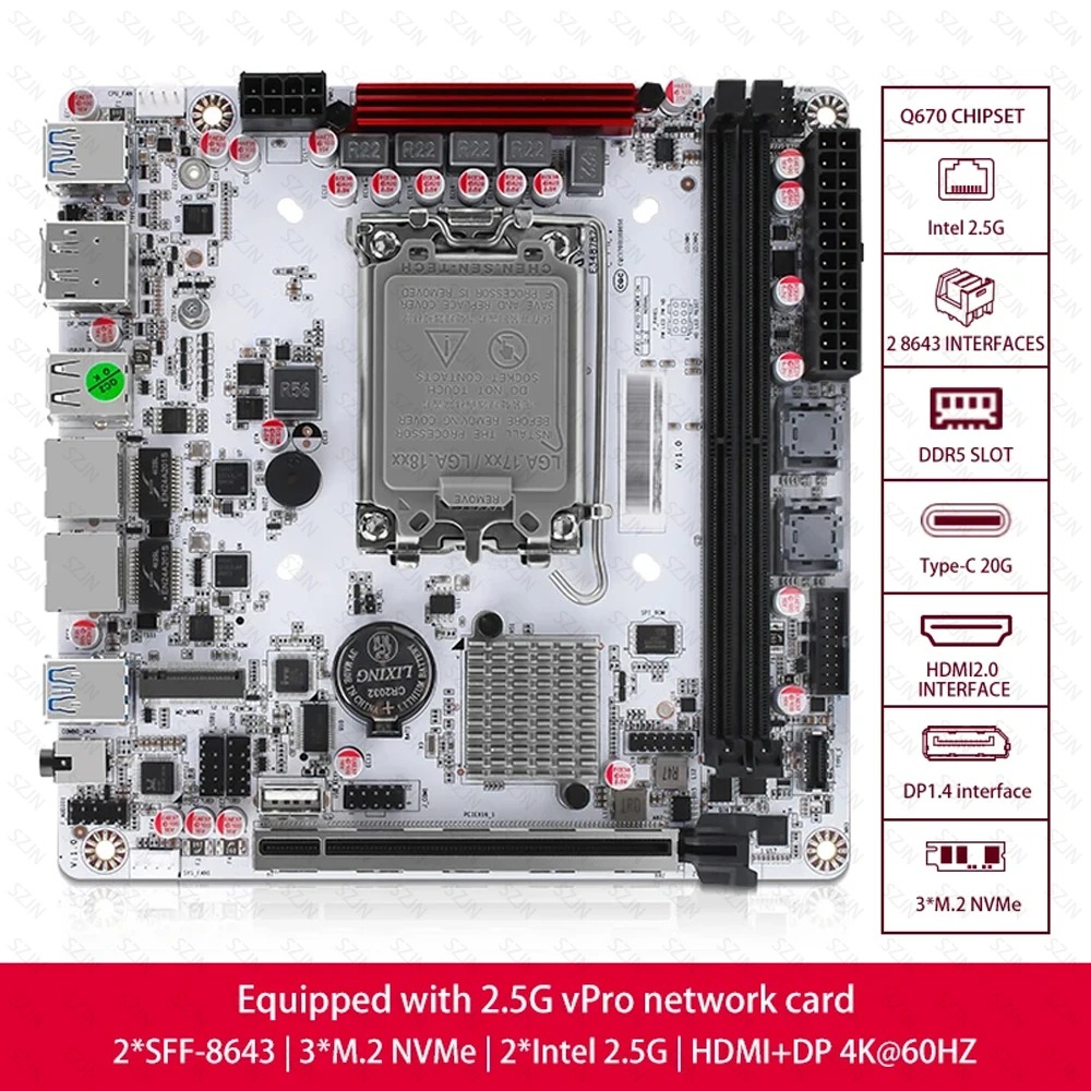 Zestaw płyty głównej Q670 ITX  – Pc Gaming I7 14Th Gen recenzja i cena