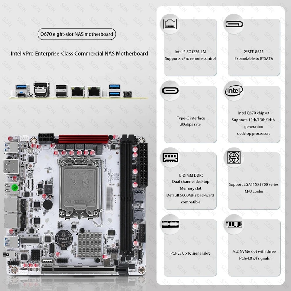 Zestaw płyty głównej Q670 ITX  – Pc Gaming I7 14Th Gen recenzja i cena