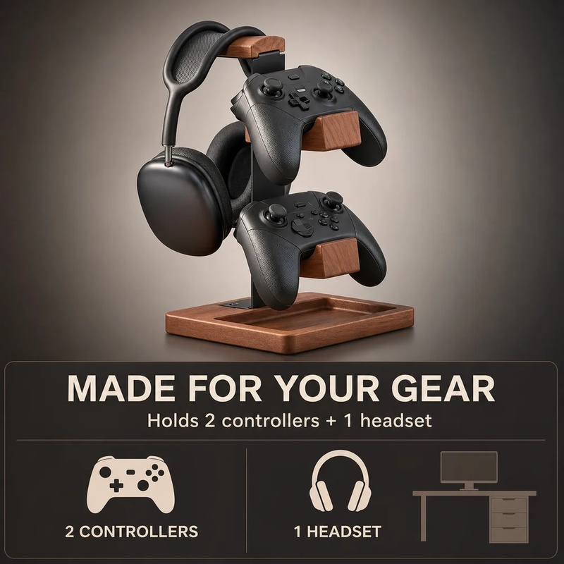 Drewniany stojak na słuchawki, – Pc Gaming Earphones recenzja i cena